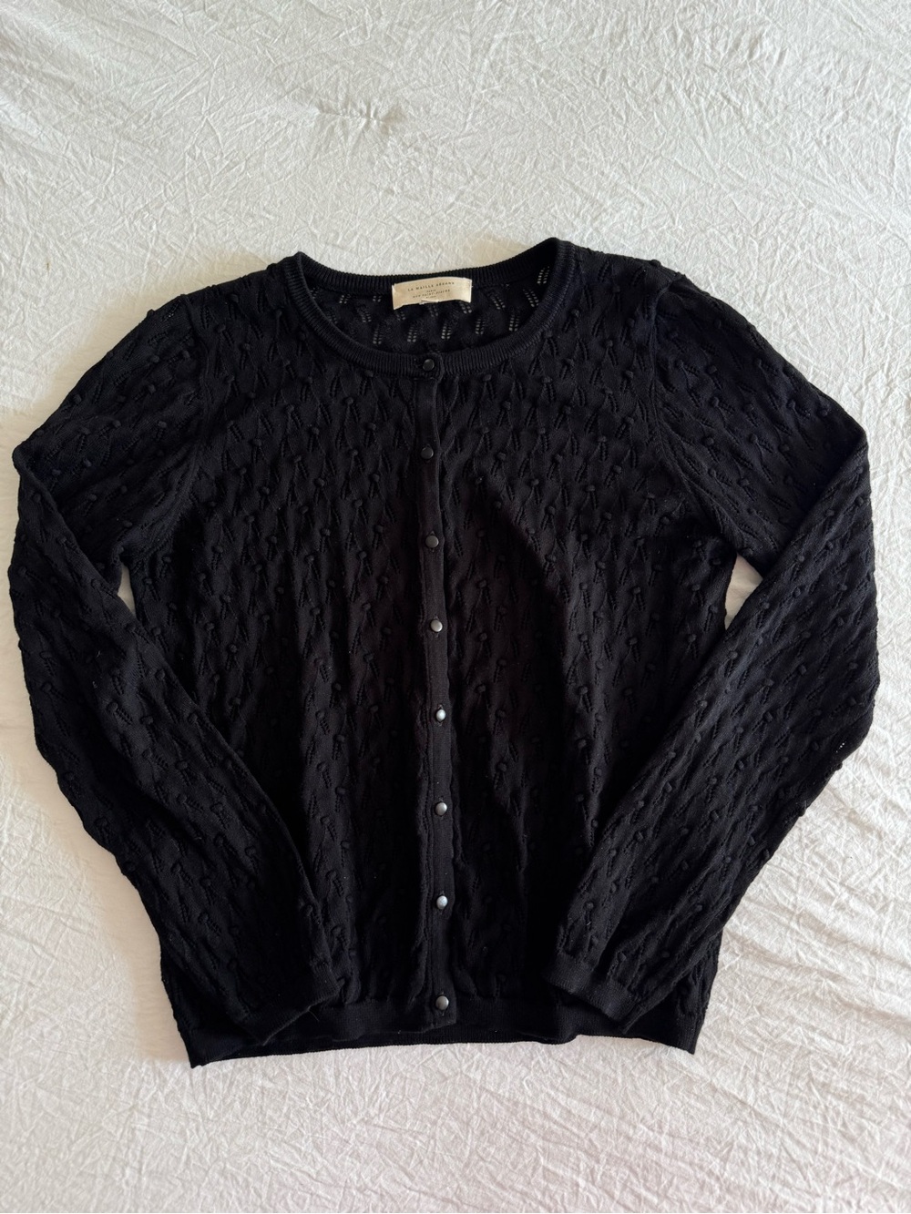 Sézane Black Philippe 100% Cotton Knit Cardigan - Picture 6 of 14